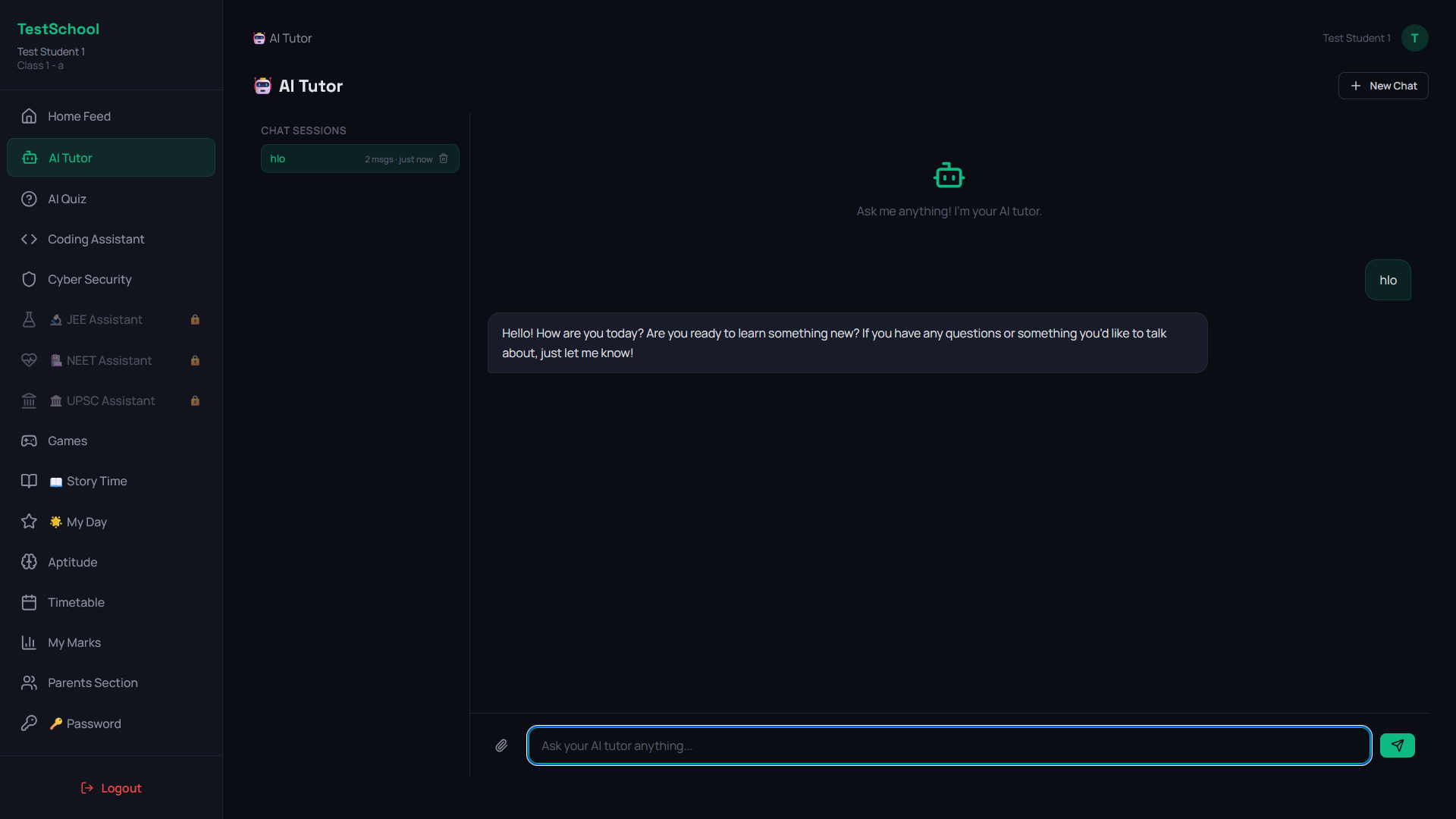 AI Tutor Chat